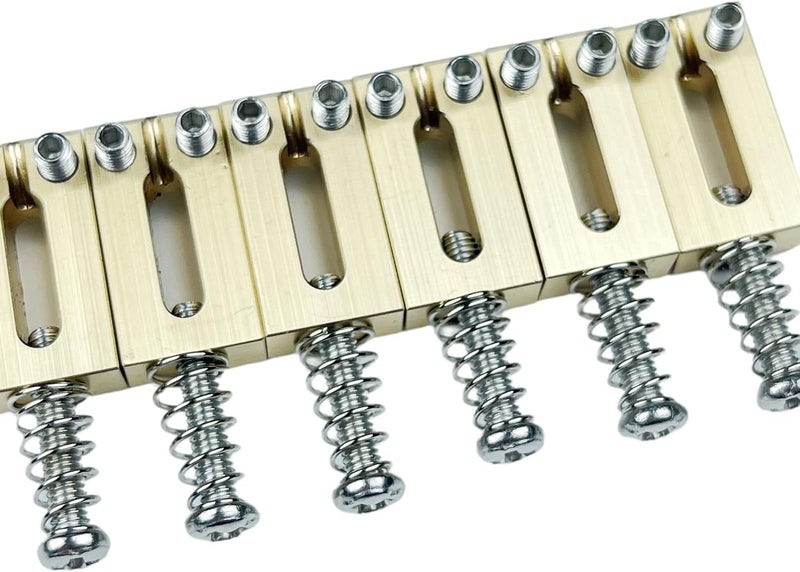 Kaynes 6PCS 10.5mm Guitar Bridge Saddles – Brass Tremolo Bridges Saddle for Fender Telecaster Tele TL Stratocaster Strat ST Style Electric Guitar Replacement (10.5MM) - Image 5